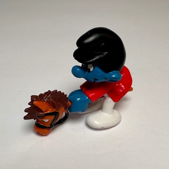 Vintage Hobby Horse Smurf Figurine – Schleich Bully – Peyo – W. Germany - Picture 1 of 7
